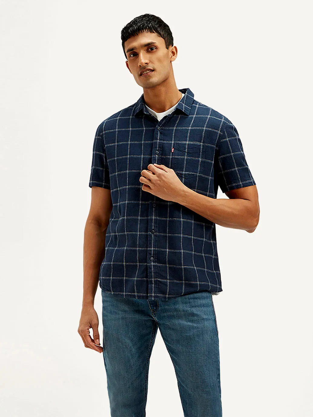 Men's Checkered Slim Fit Linen Shirt LEVI'S