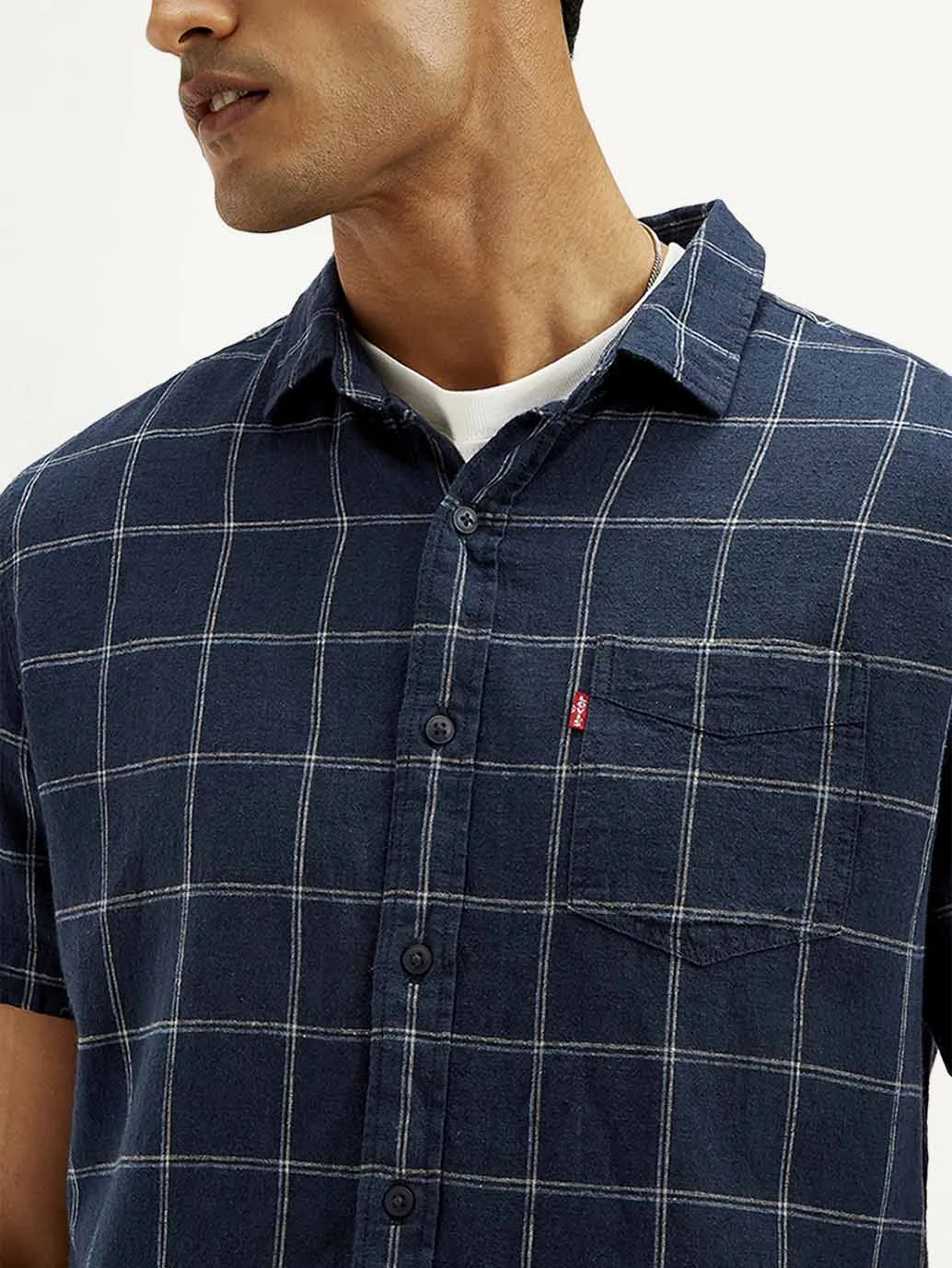 Men's Checkered Slim Fit Linen Shirt LEVI'S