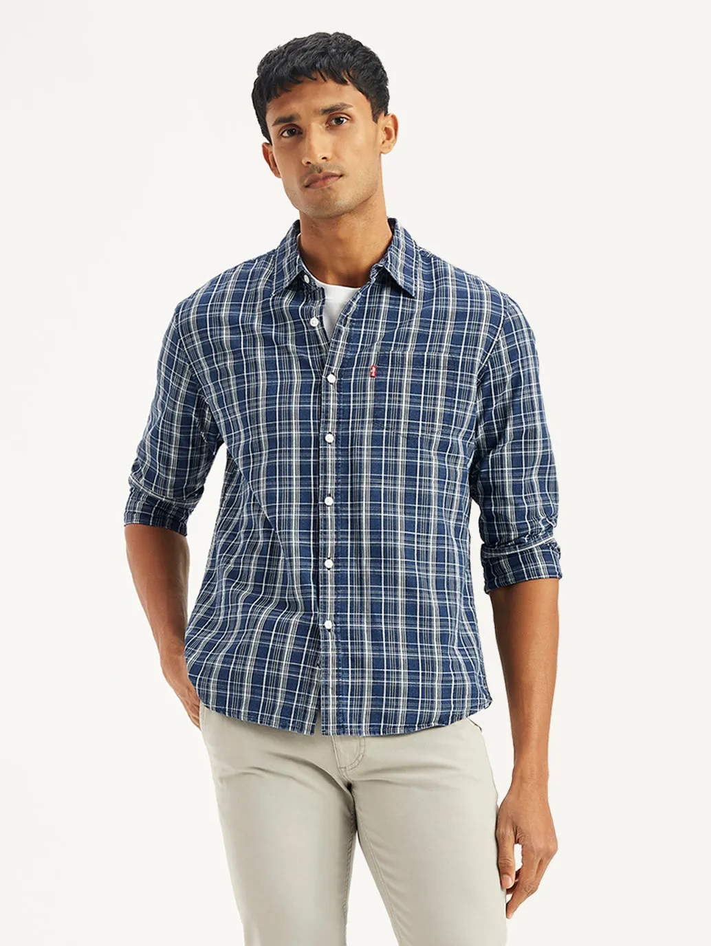 Men's Checkered Spread Collar Shirt LEVI'S
