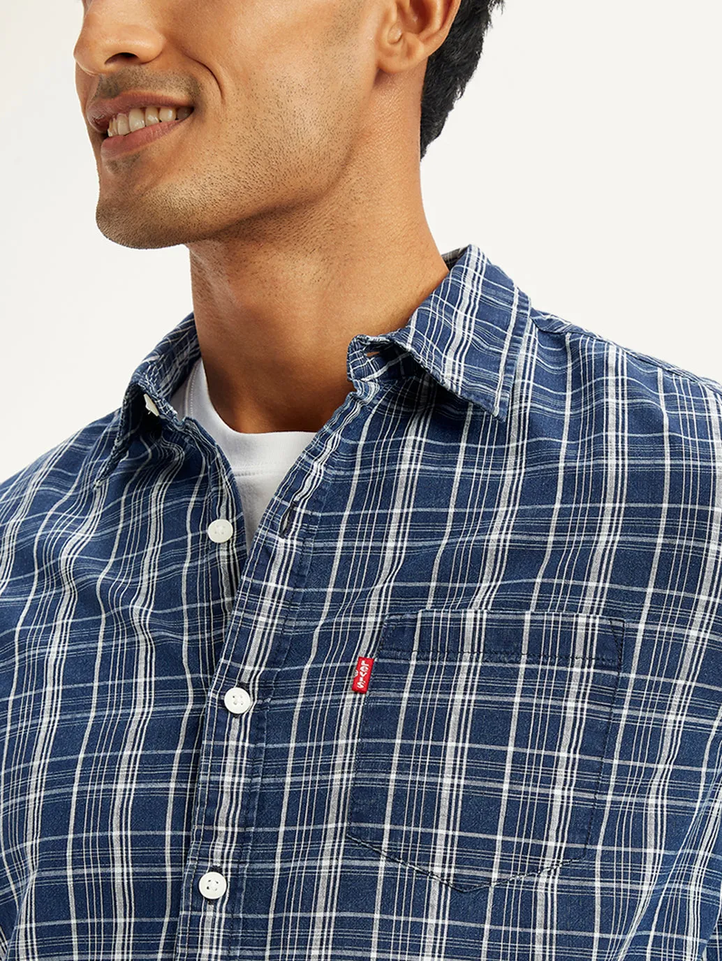 Men's Checkered Spread Collar Shirt LEVI'S