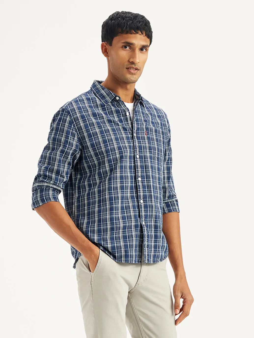 Men's Checkered Spread Collar Shirt LEVI'S