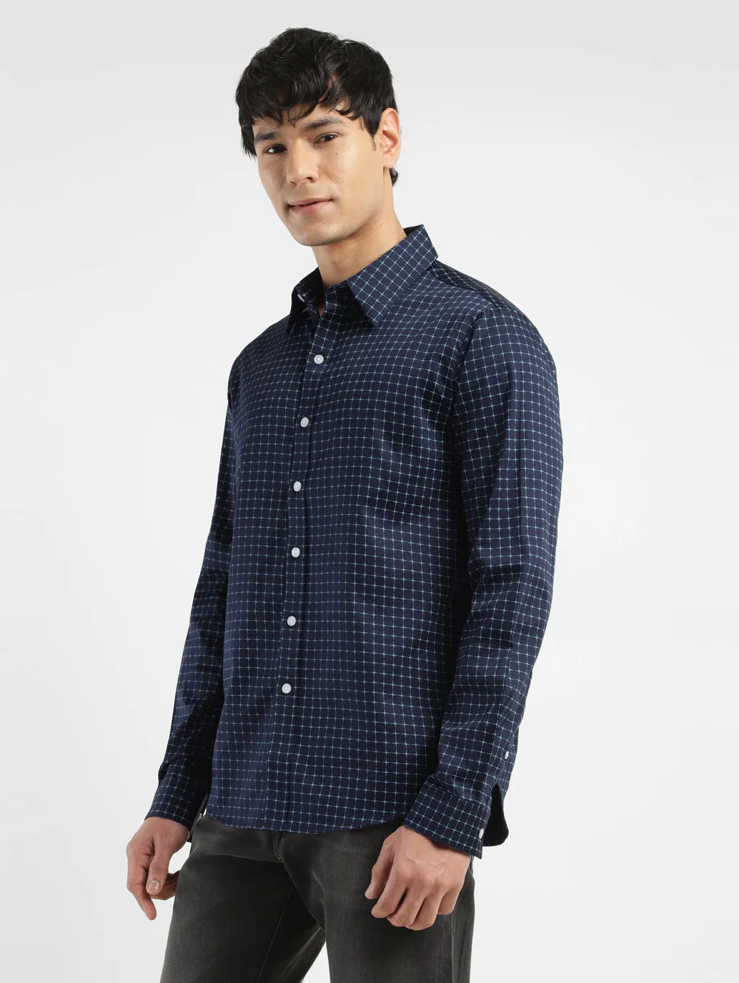 Men's Checkered Spread Collar Shirt LEVI'S