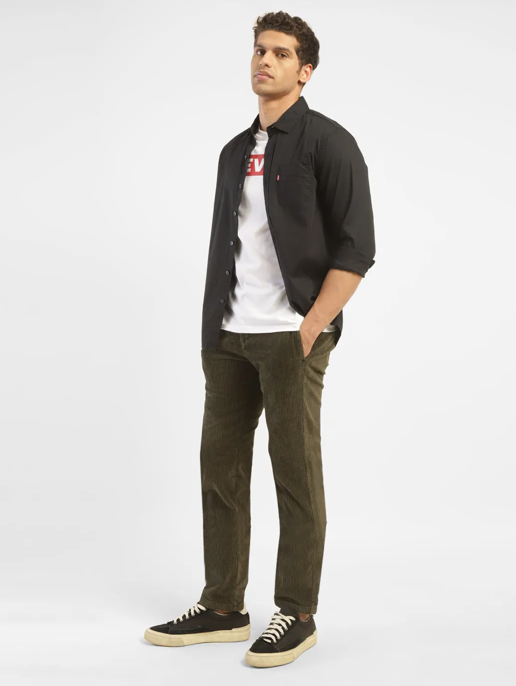 Men's Green Regular Fit Trousers LEVI'S