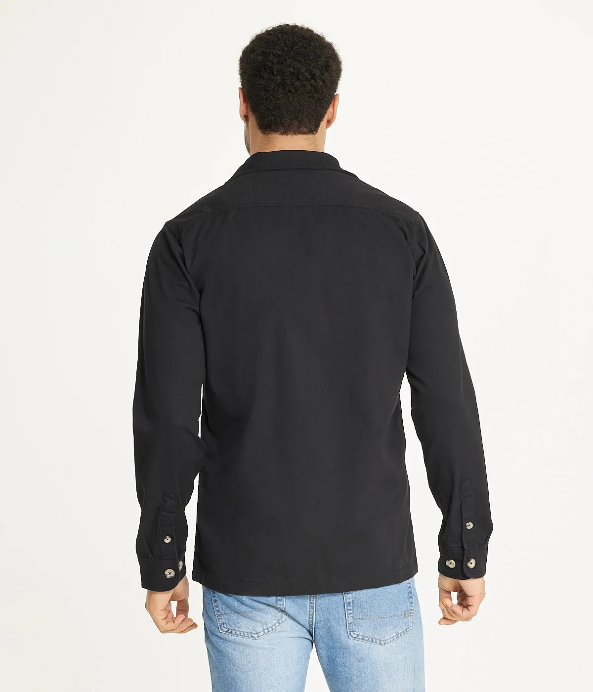 Men's Long Sleeve Shirt Jacket Stretch Twill