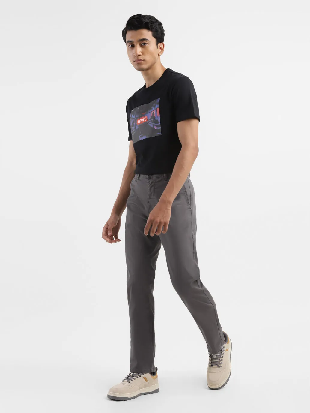 Men's Men's Grey Slim Fit Trousers LEVI'S