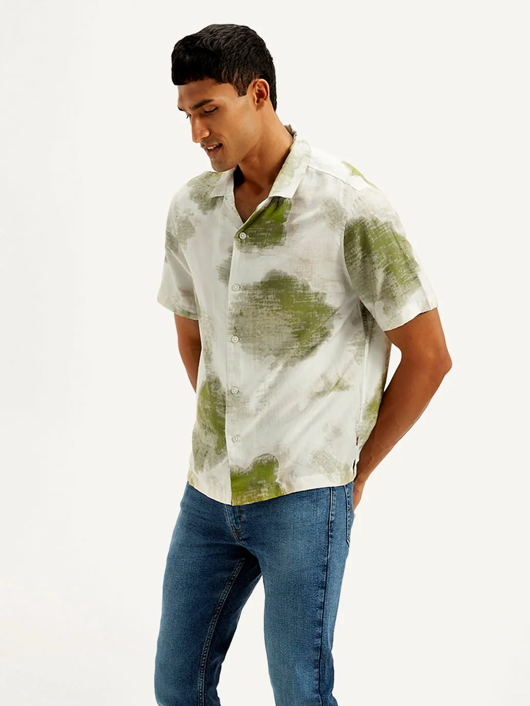 Men's Resort Collar Abstract Relaxed Fit Shirt LEVI'S