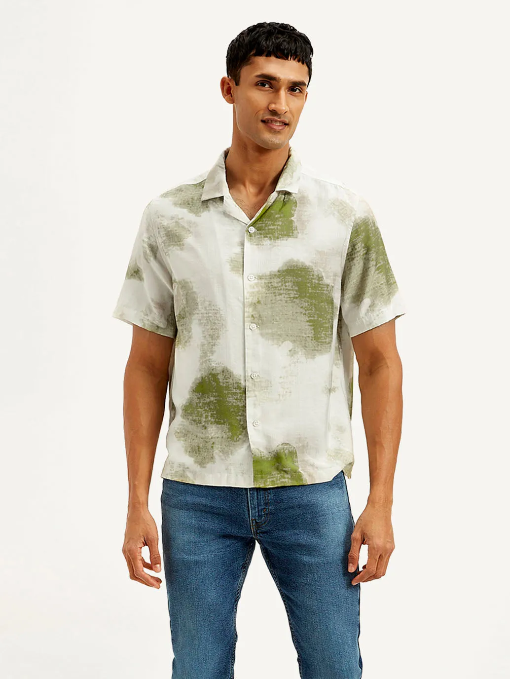 Men's Resort Collar Abstract Relaxed Fit Shirt LEVI'S
