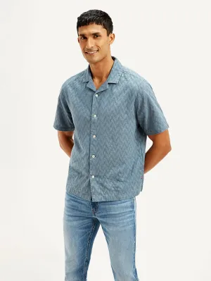 Men's Resort Collar Chevron Relaxed Fit Shirt LEVI'S
