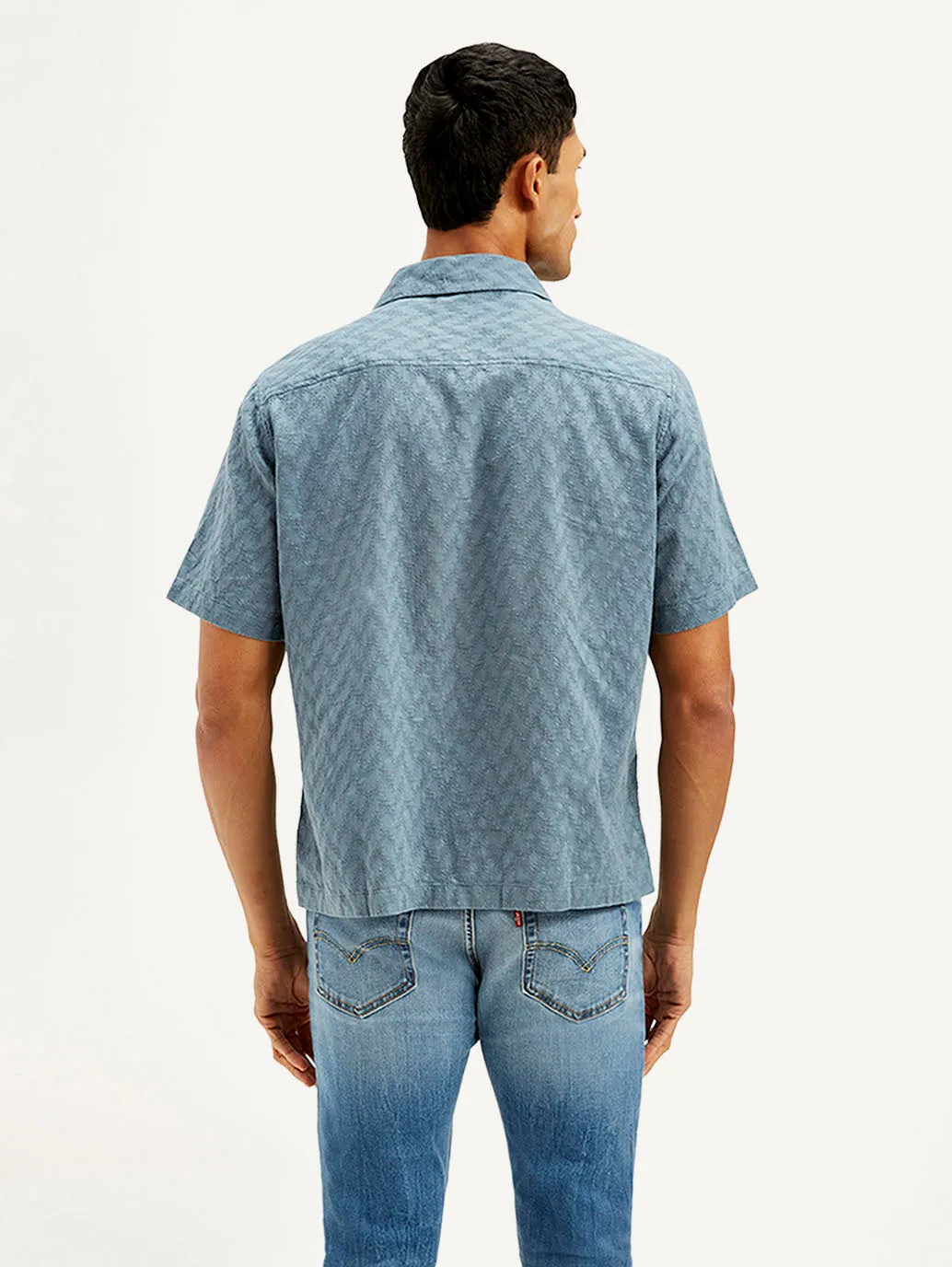 Men's Resort Collar Chevron Relaxed Fit Shirt LEVI'S