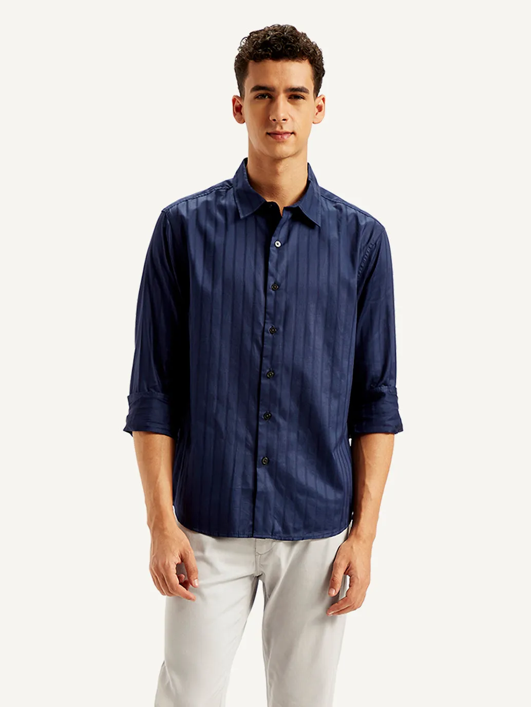 Men's Self Design Slim Fit Shirt LEVI'S