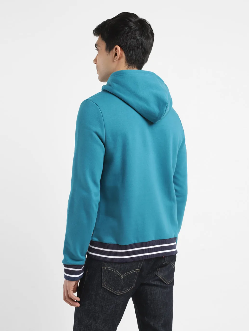 Men's Solid Blue Hooded Sweatshirt LEVI'S