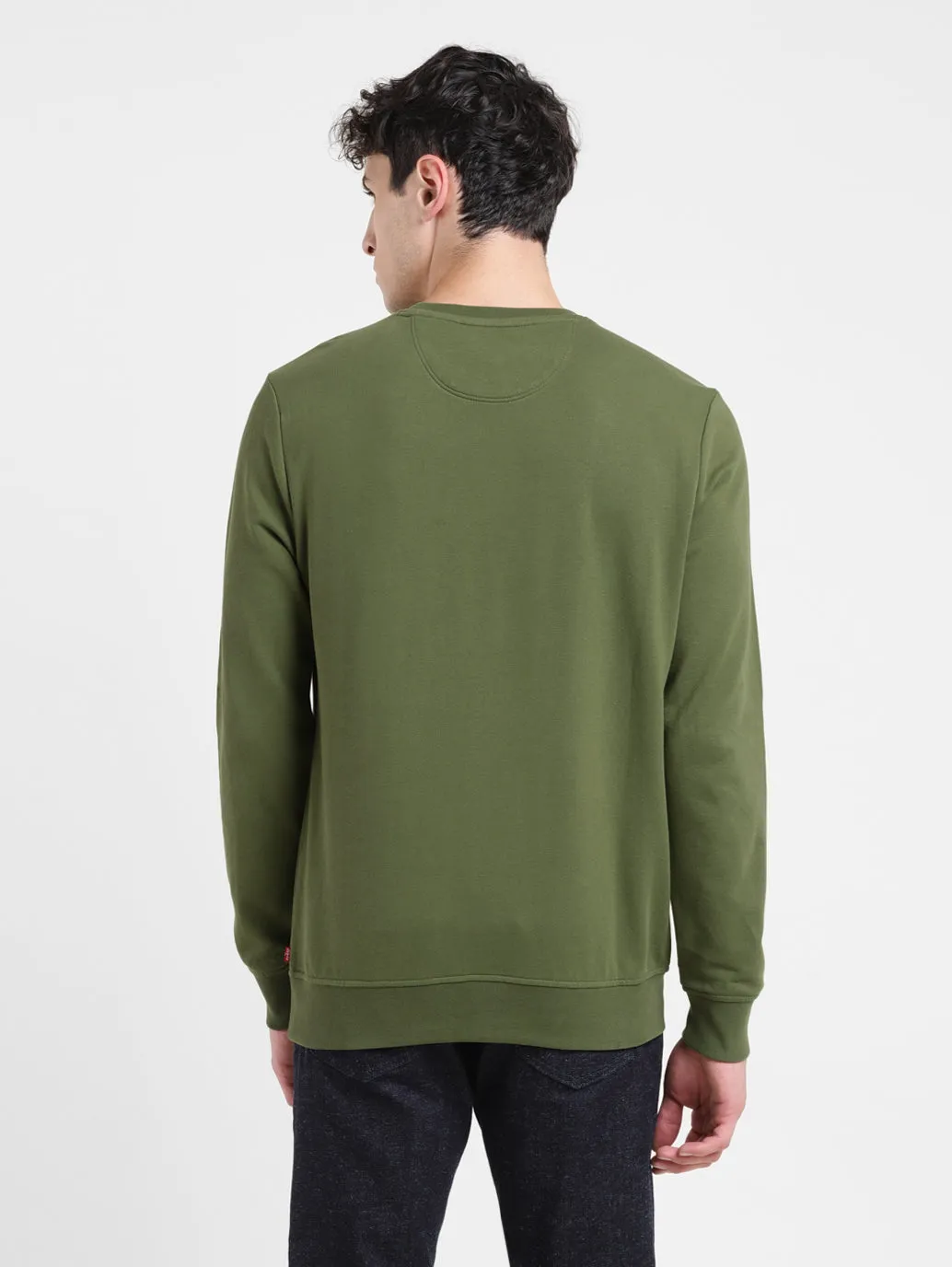 Men's Solid Green Crew Neck Sweatshirt LEVI'S