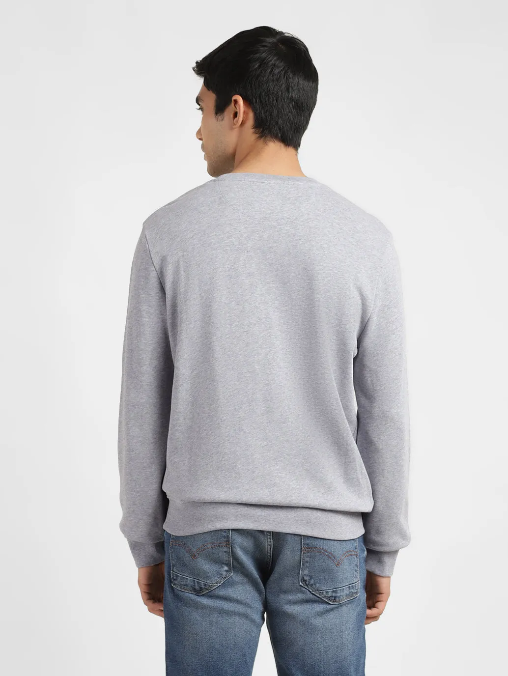 Men's Solid Grey Crew Neck Sweatshirt LEVI'S
