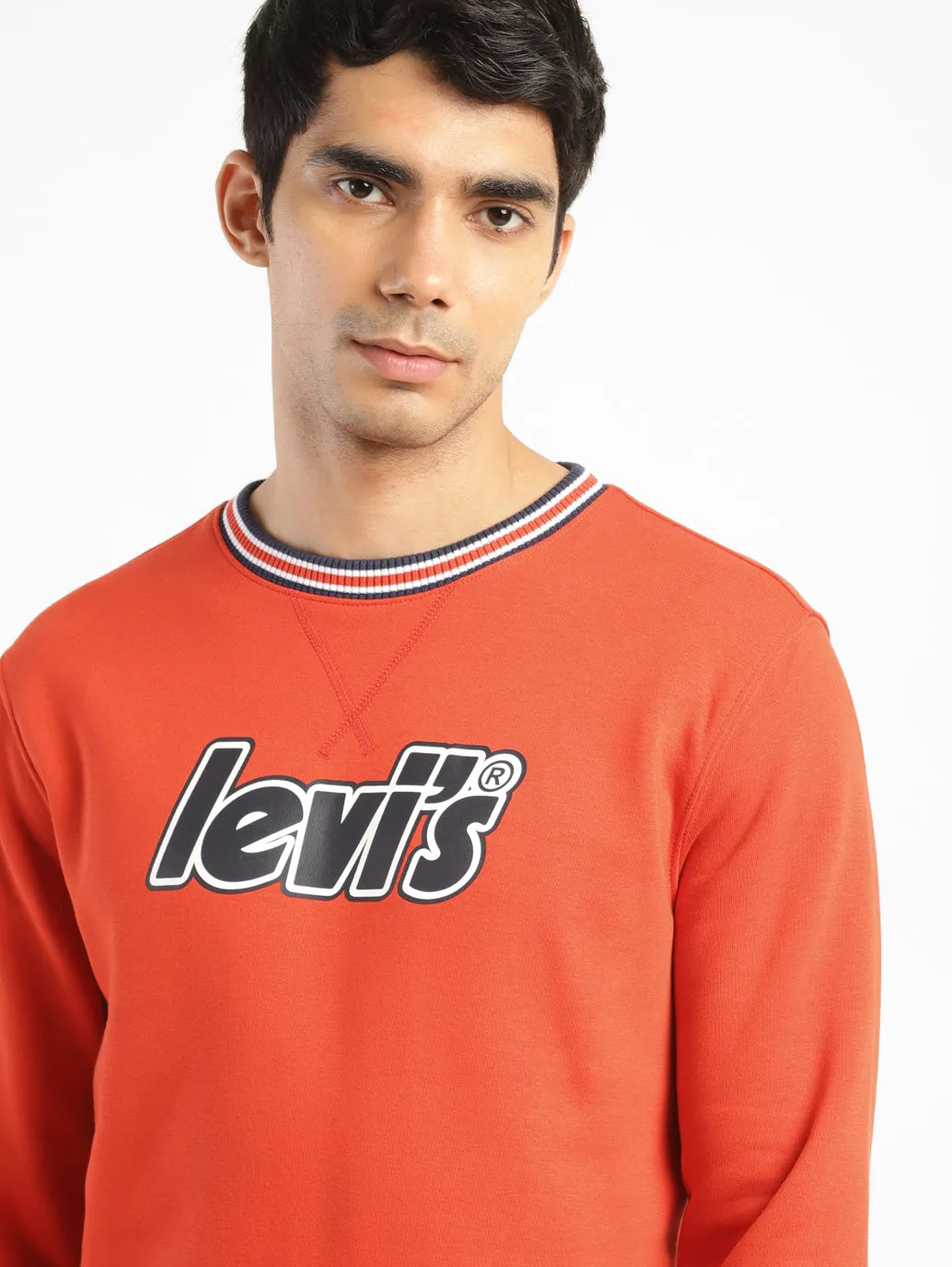 Men's Solid Red Crew Neck Sweatshirt LEVI'S