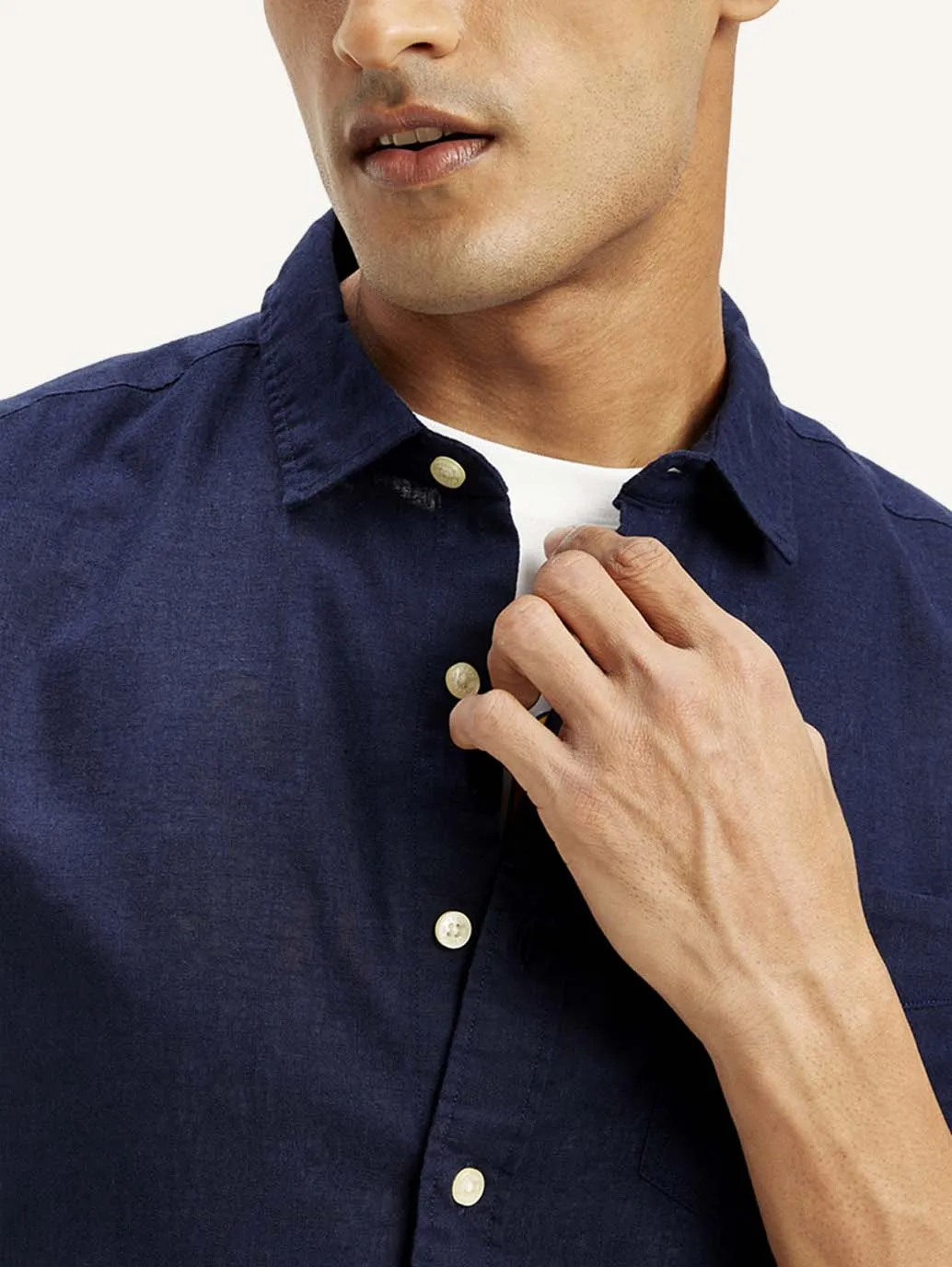 Men's Solid Slim Fit Linen Shirt LEVI'S