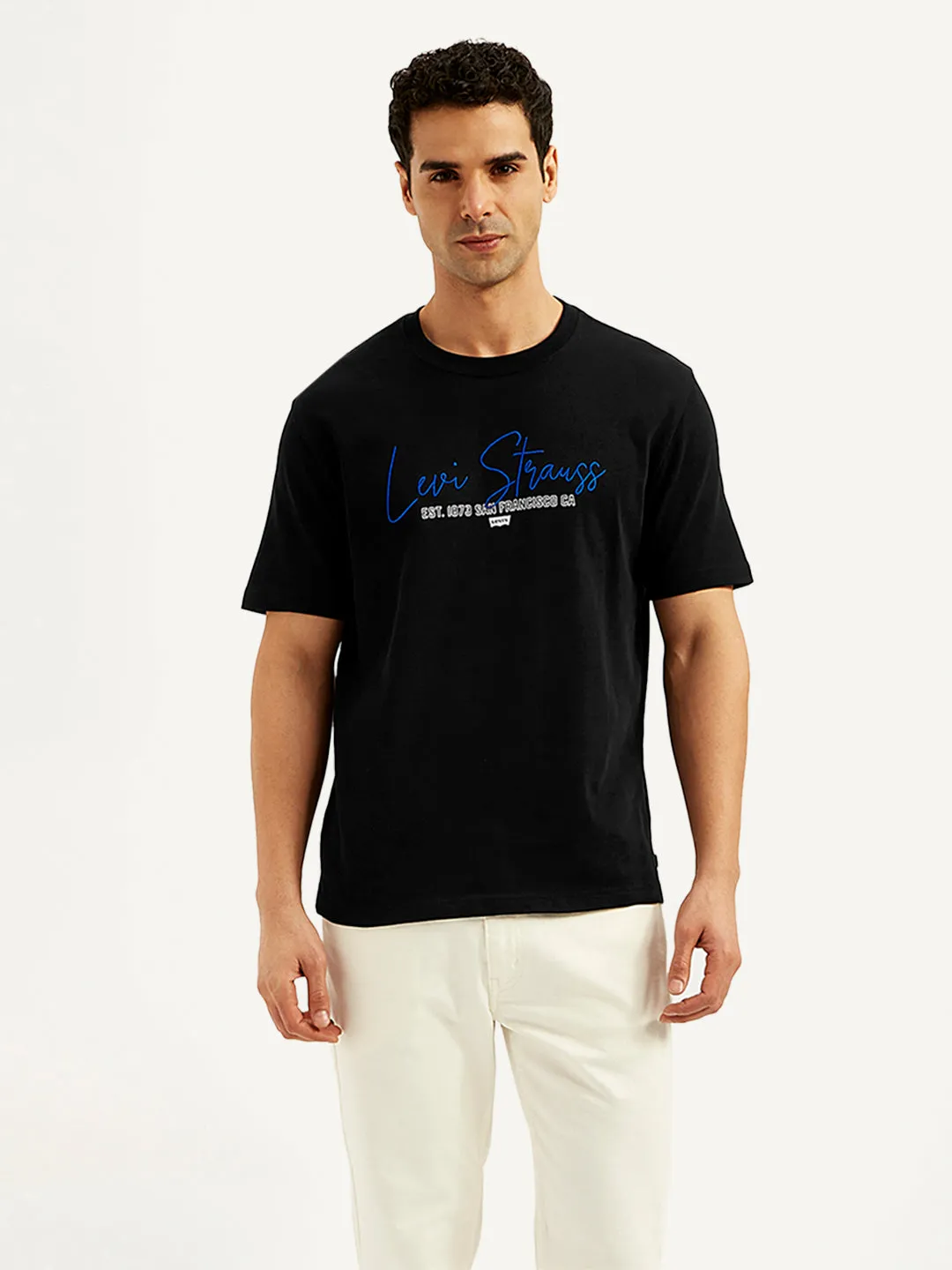 Men's Typographic Print Crew Neck T-Shirt LEVI'S