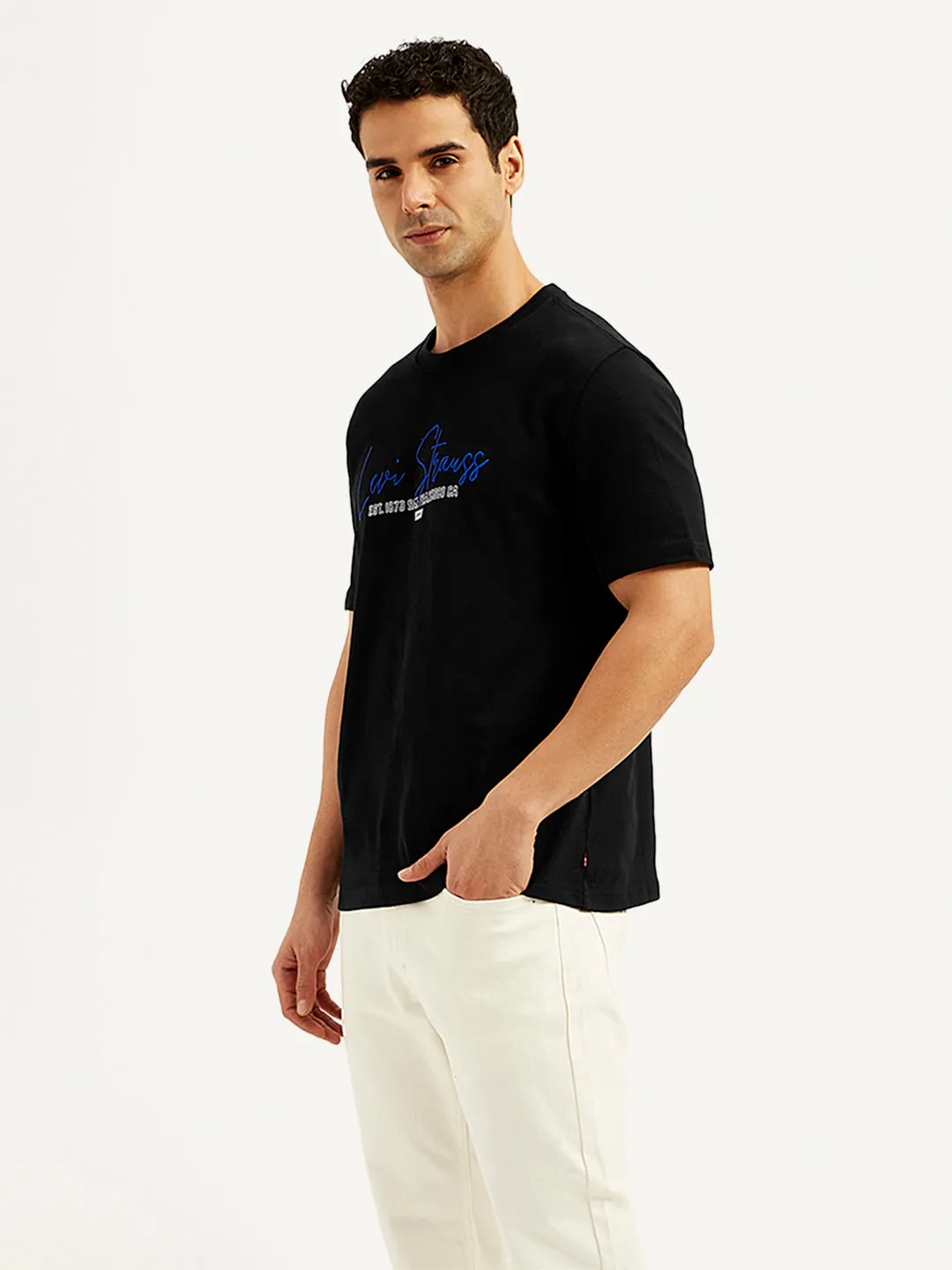 Men's Typographic Print Crew Neck T-Shirt LEVI'S