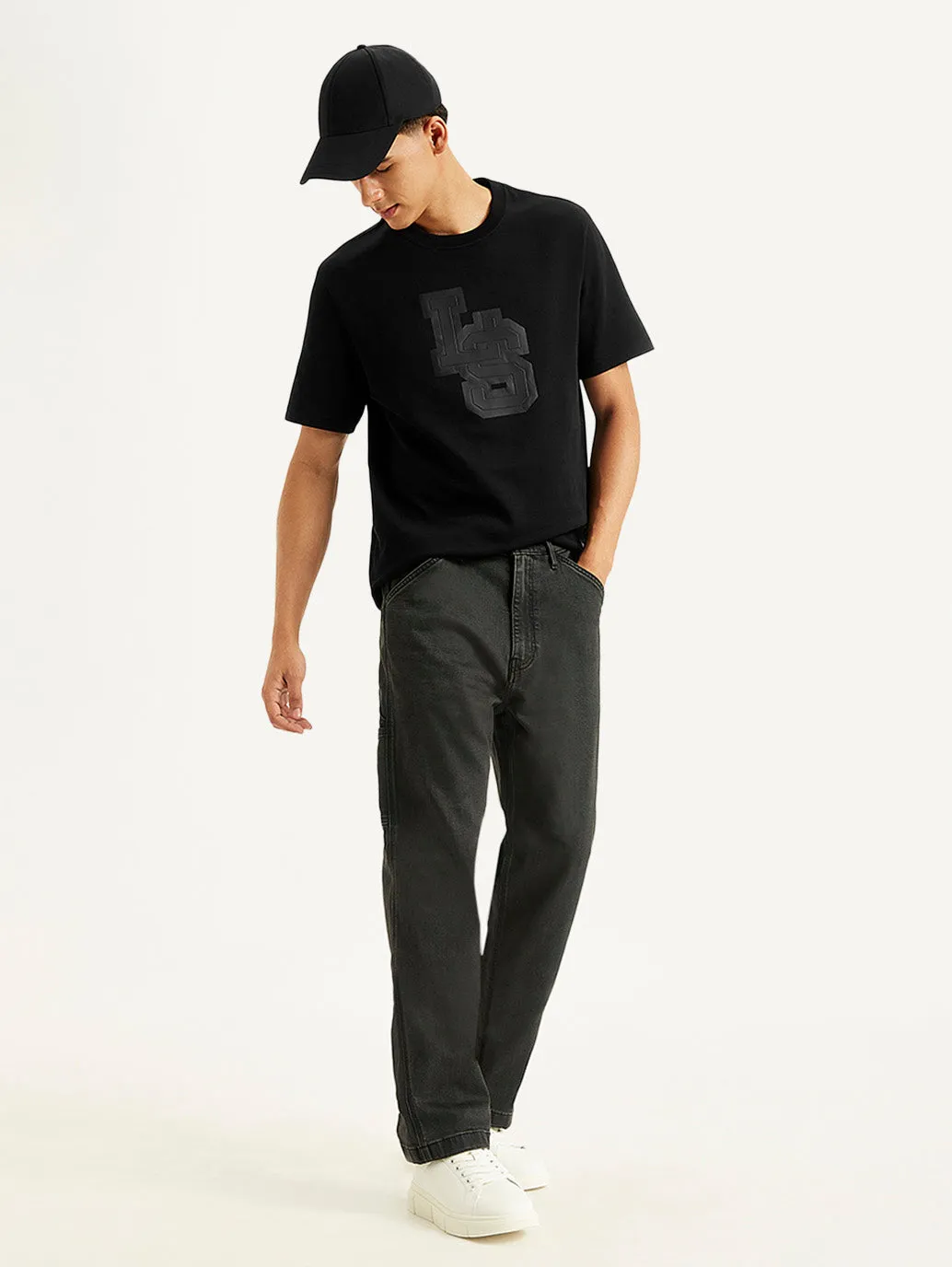 Men's Typographic Print Crew Neck T-shirt LEVI'S