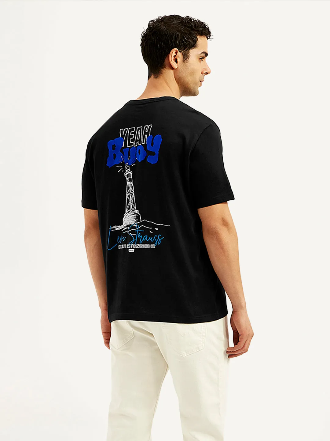 Men's Typographic Print Crew Neck T-Shirt LEVI'S