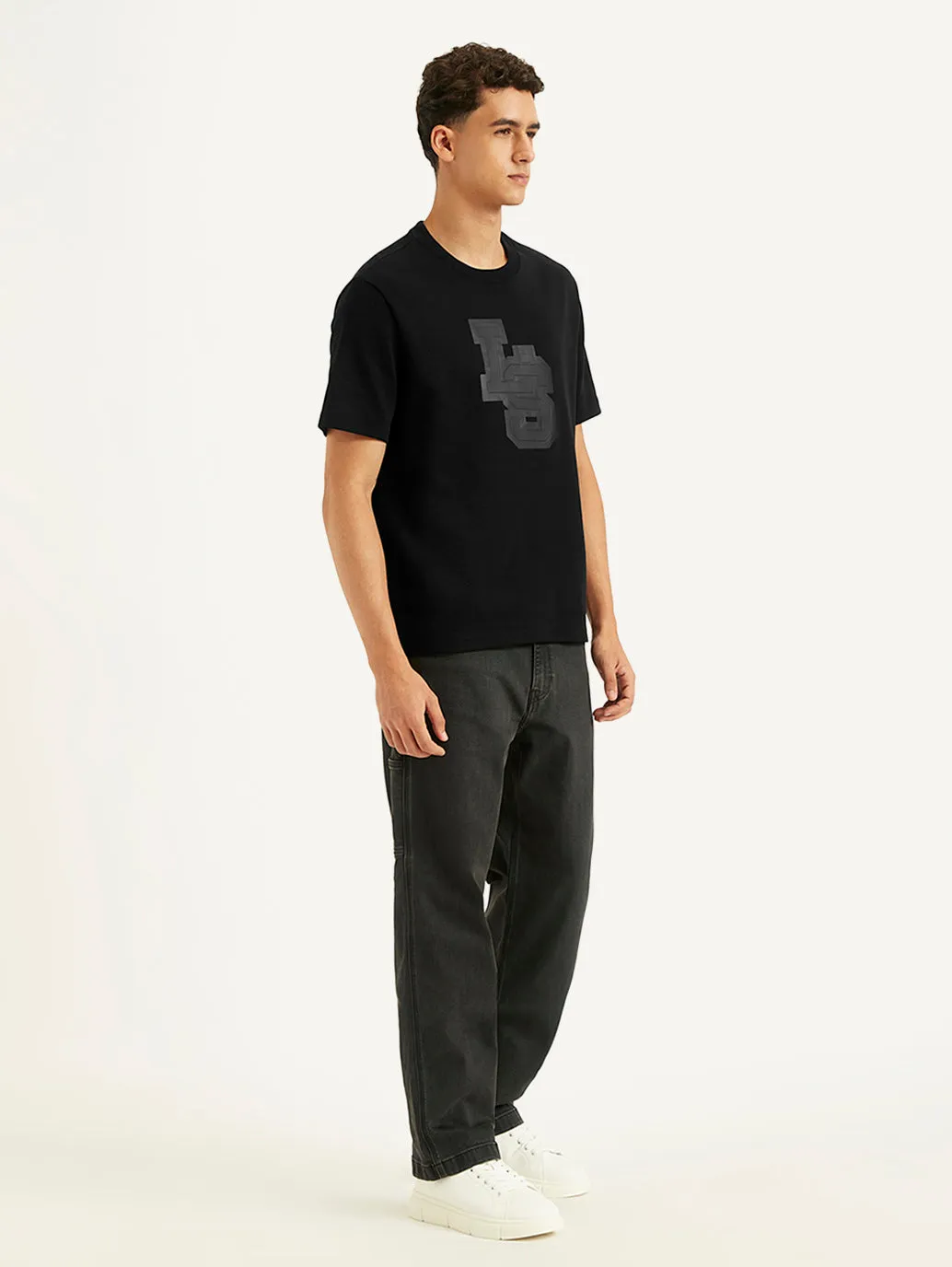 Men's Typographic Print Crew Neck T-shirt LEVI'S