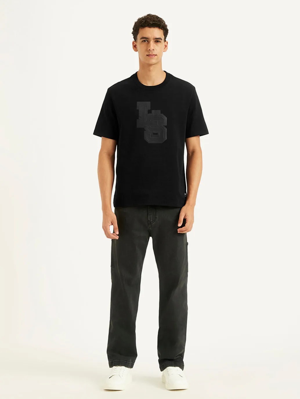 Men's Typographic Print Crew Neck T-shirt LEVI'S