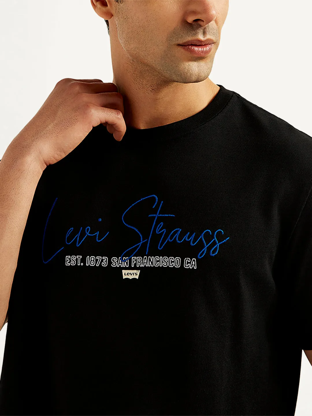 Men's Typographic Print Crew Neck T-Shirt LEVI'S