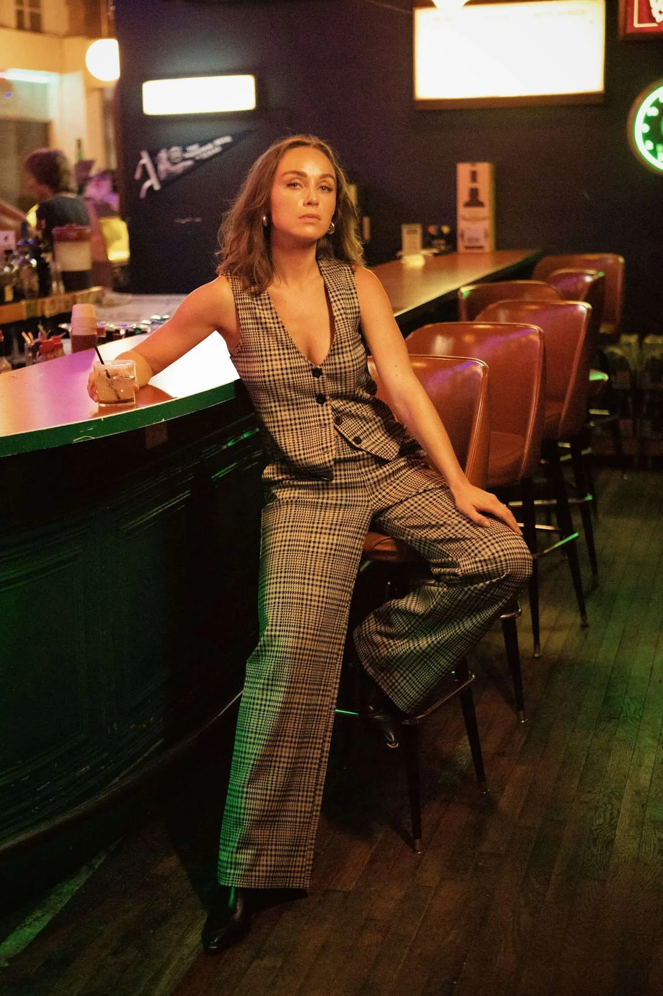 Menswear Plaid Leisure Trouser Pant - Winter White/Black Plaid Brixton