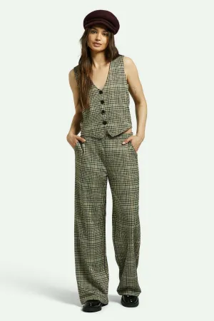 Menswear Plaid Leisure Trouser Pant - Winter White/Black Plaid Brixton