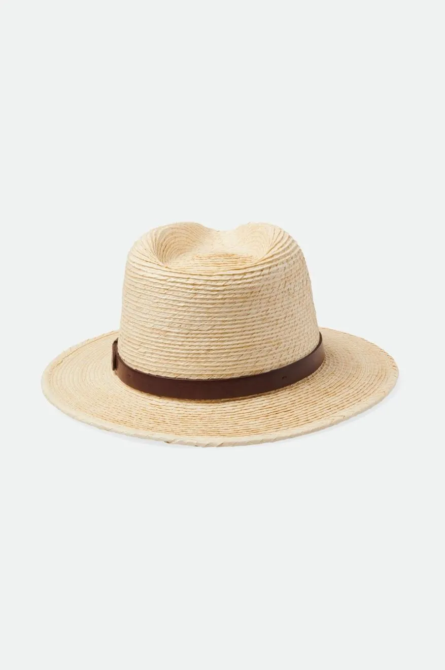 Messer Straw Fedora - Natural/Brown Brixton