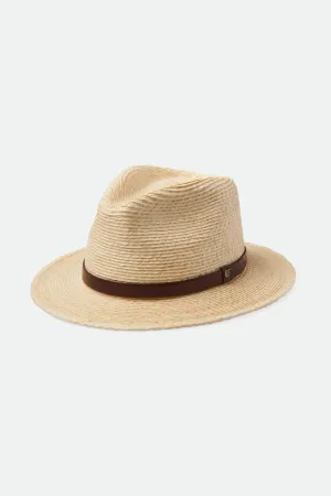 Messer Straw Fedora - Natural/Brown Brixton
