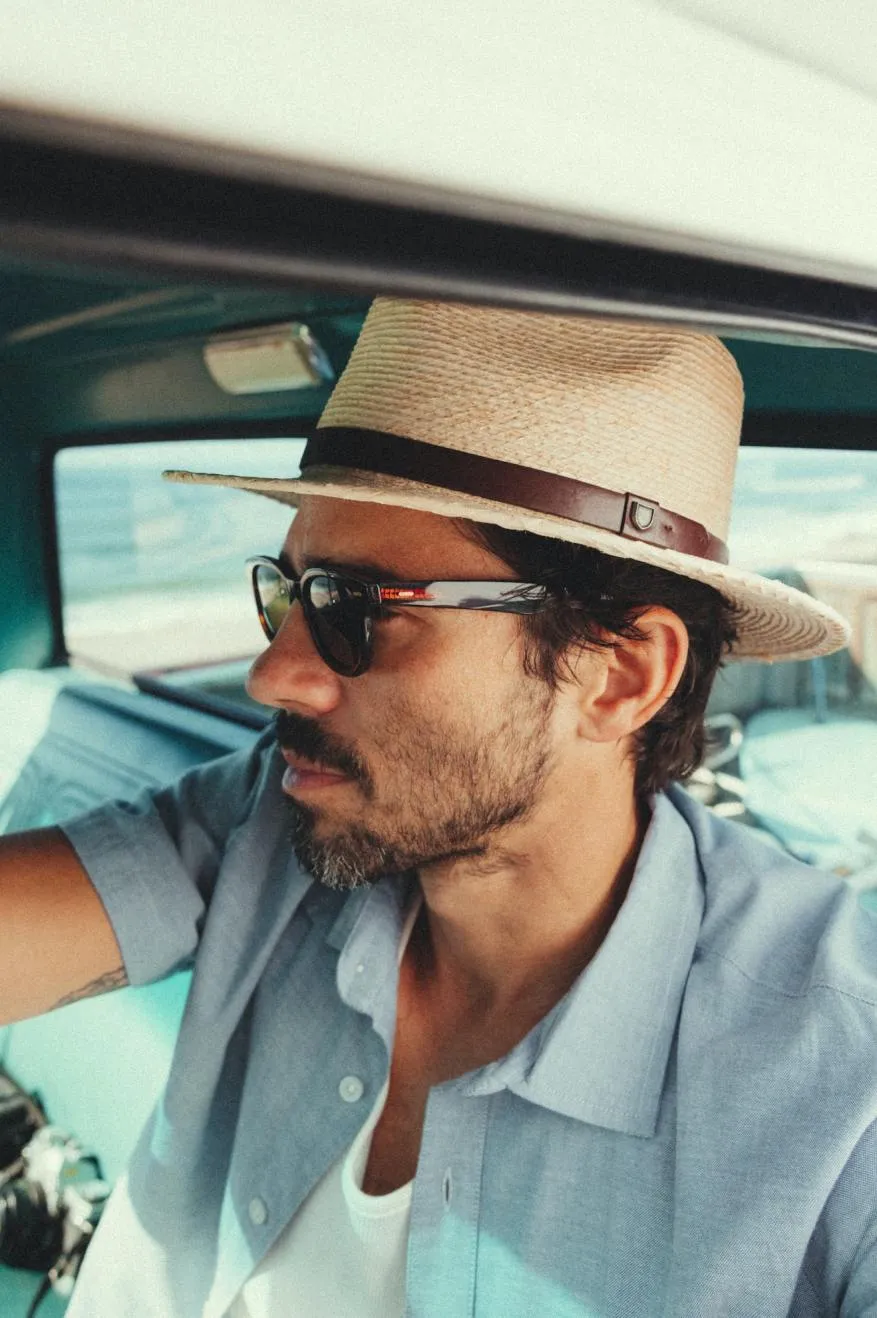 Messer Straw Fedora - Natural/Brown Brixton