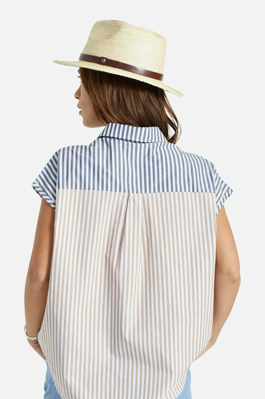 Messer Straw Fedora - Natural/Brown Brixton