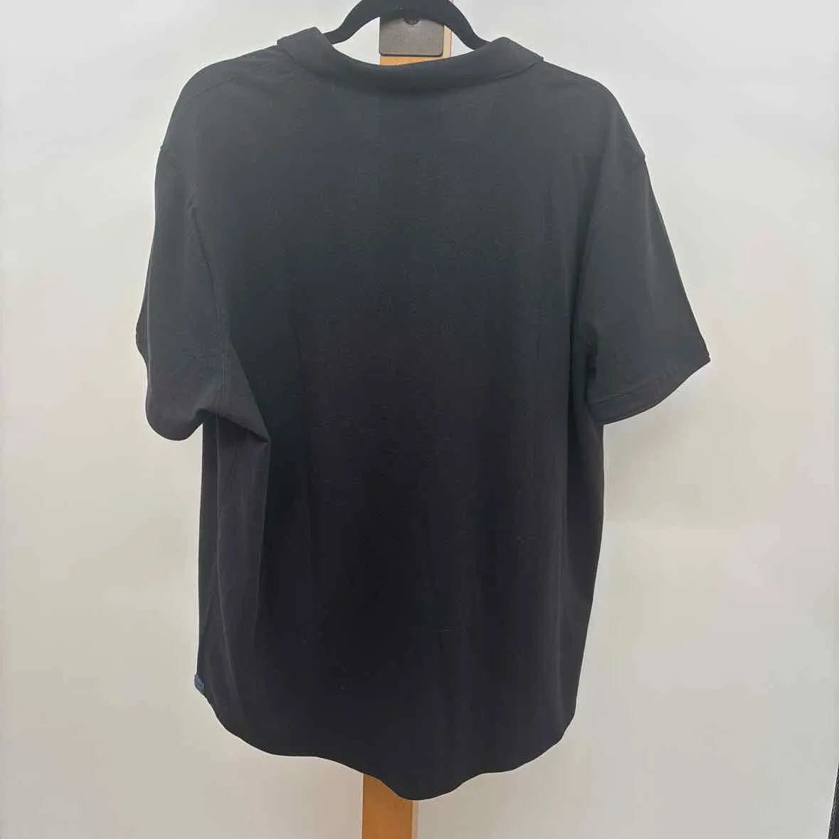 Michael Kors Men's Size XL Black Cotton/Polyester Solid Short Sleeve Shirt
