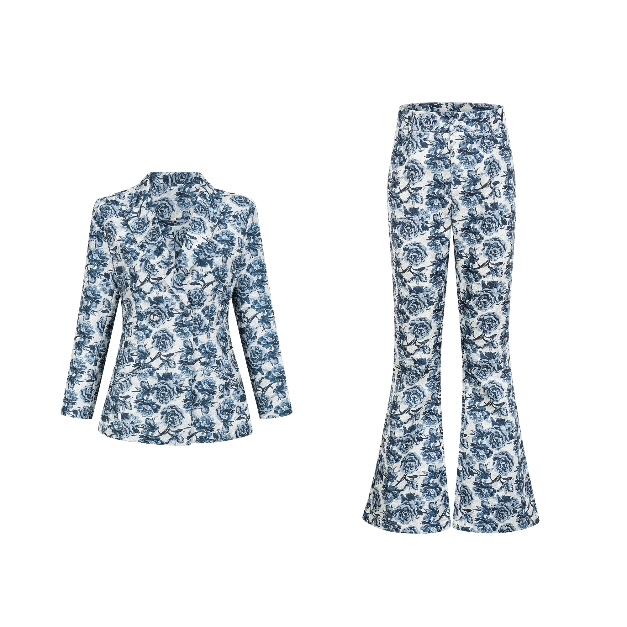 Morgane floral-print jacket & trousers matching set Gloria Lanvin