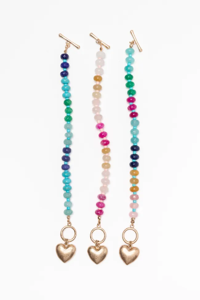 Multi Gemstone Charm Bracelet