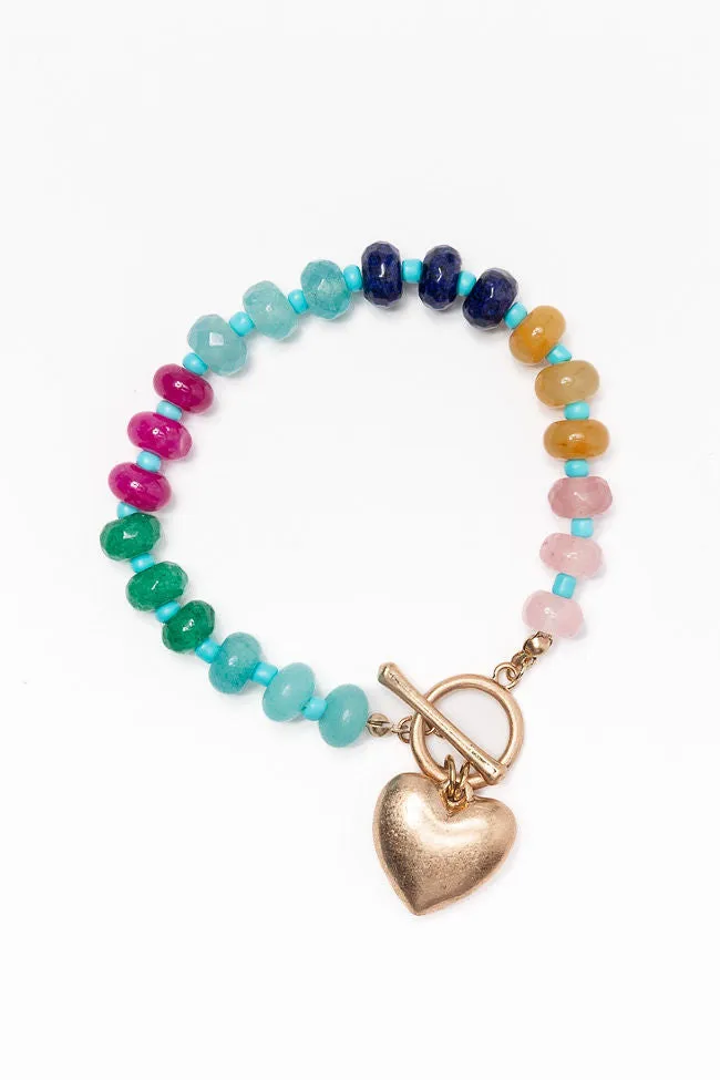 Multi Gemstone Charm Bracelet