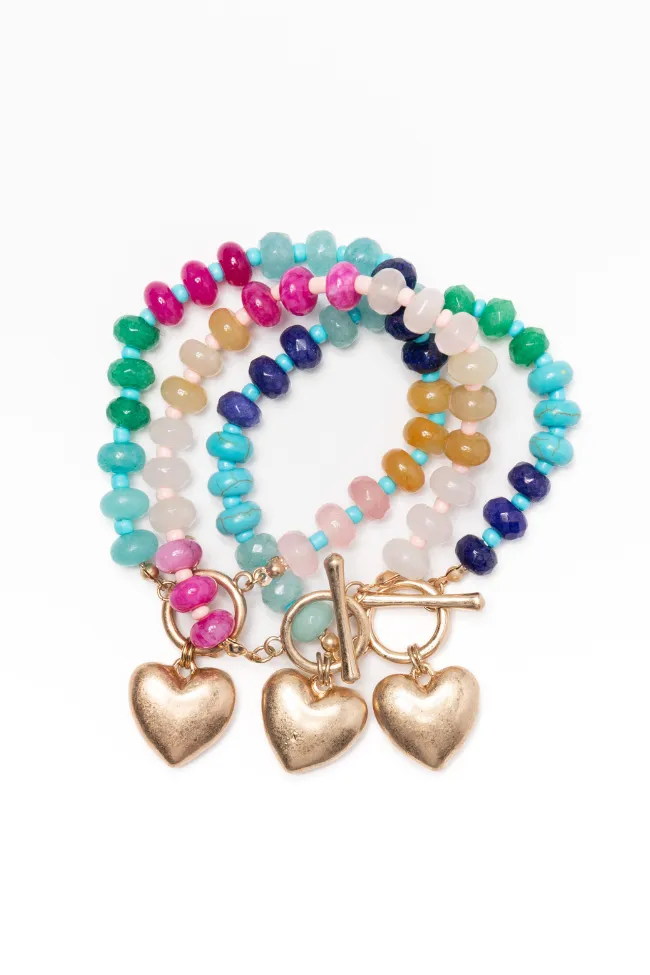 Multi Gemstone Charm Bracelet