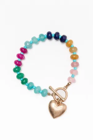 Multi Gemstone Charm Bracelet