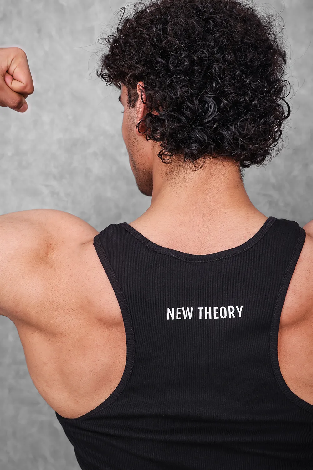 Muscle-Up Ribbed Tank - Black & Impact Woven Cargos - Dark Grey