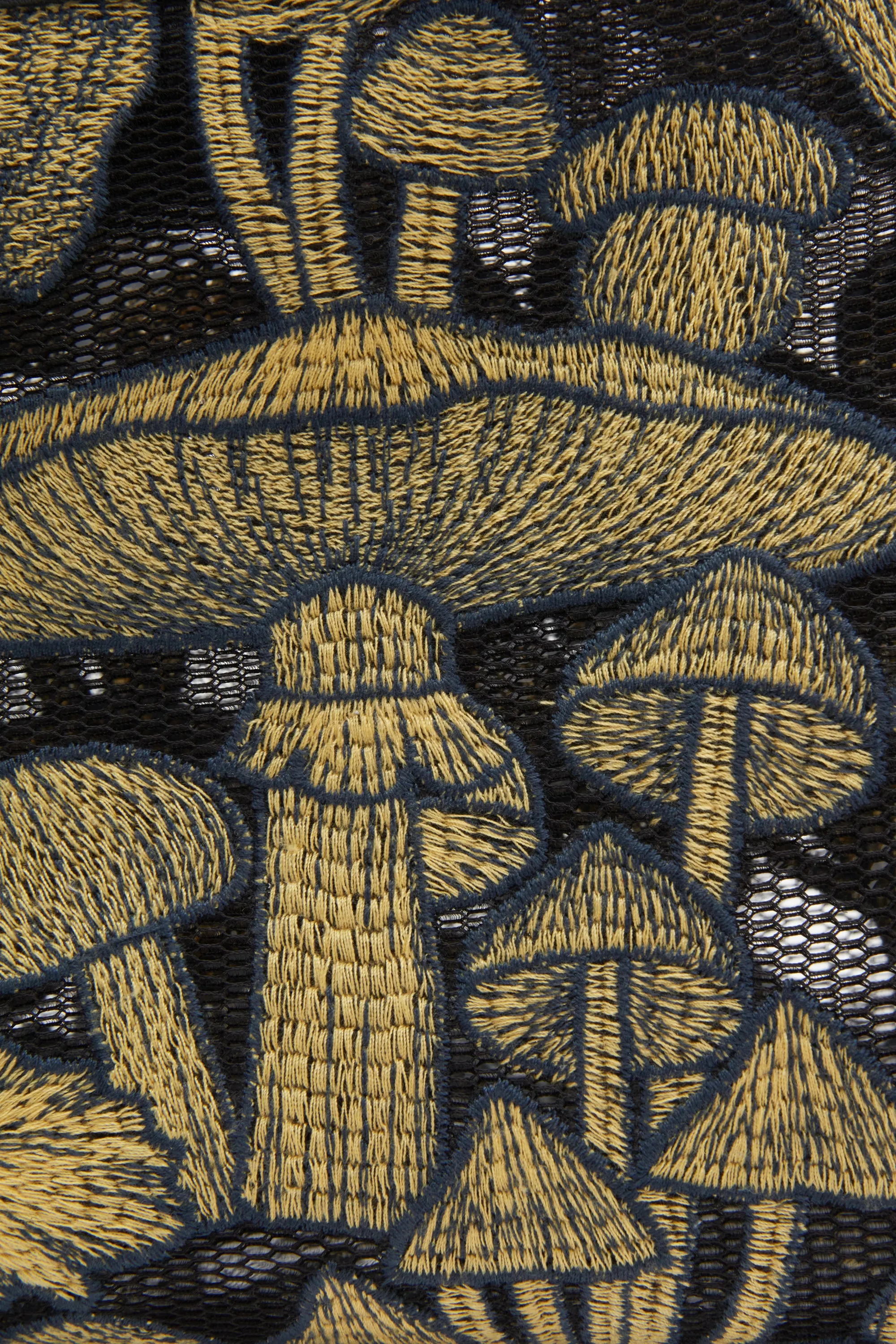 Mushroom Embroidery Mini Market Tote