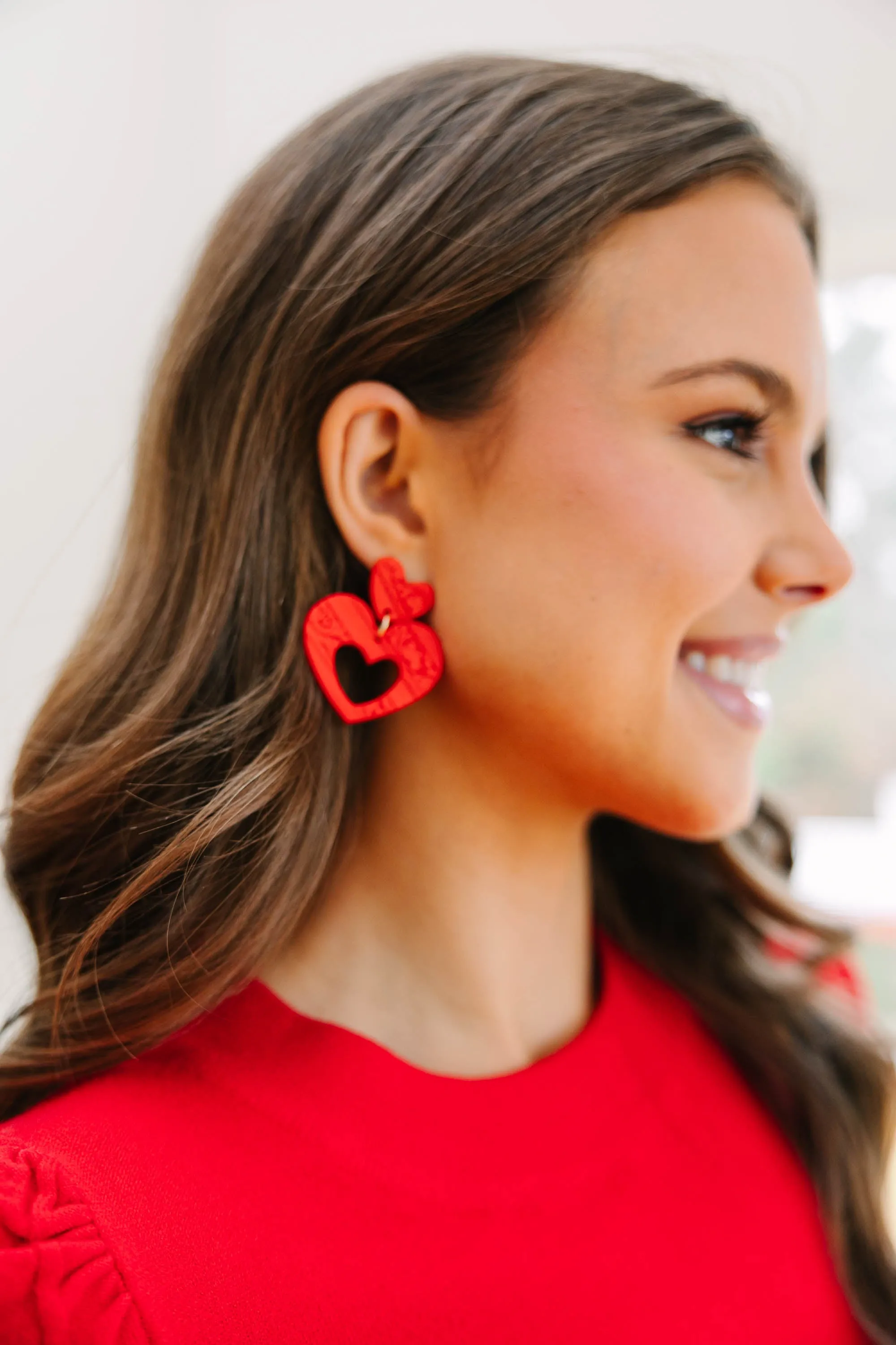 My Heart Is Yours Red Earrings