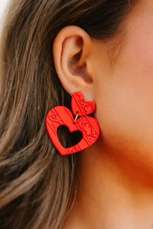 My Heart Is Yours Red Earrings