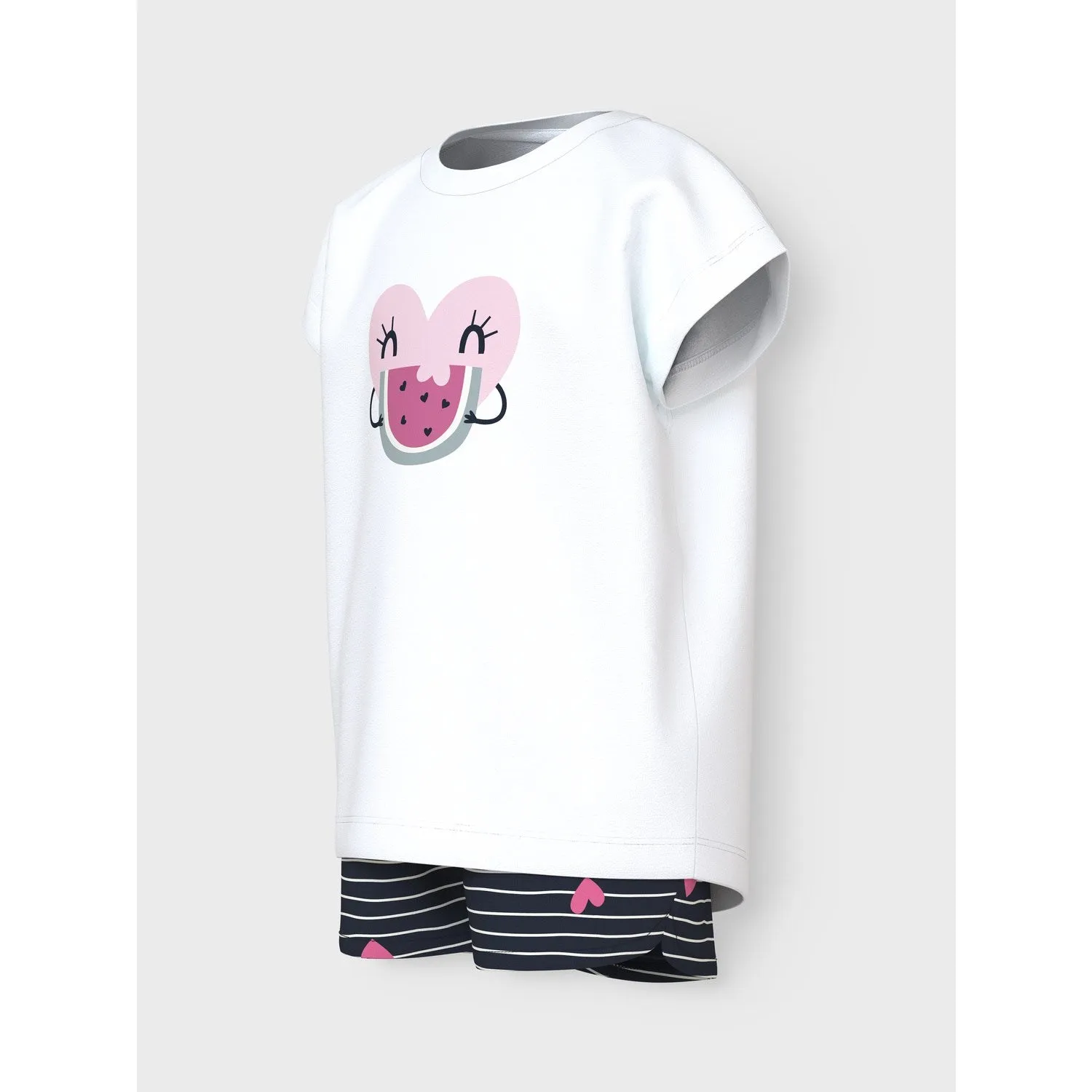 Name It Bright White Hearts Vigea Shorts Set