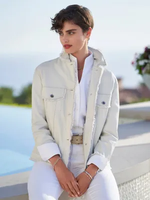 Natalie Washed Leather Jean Jacket