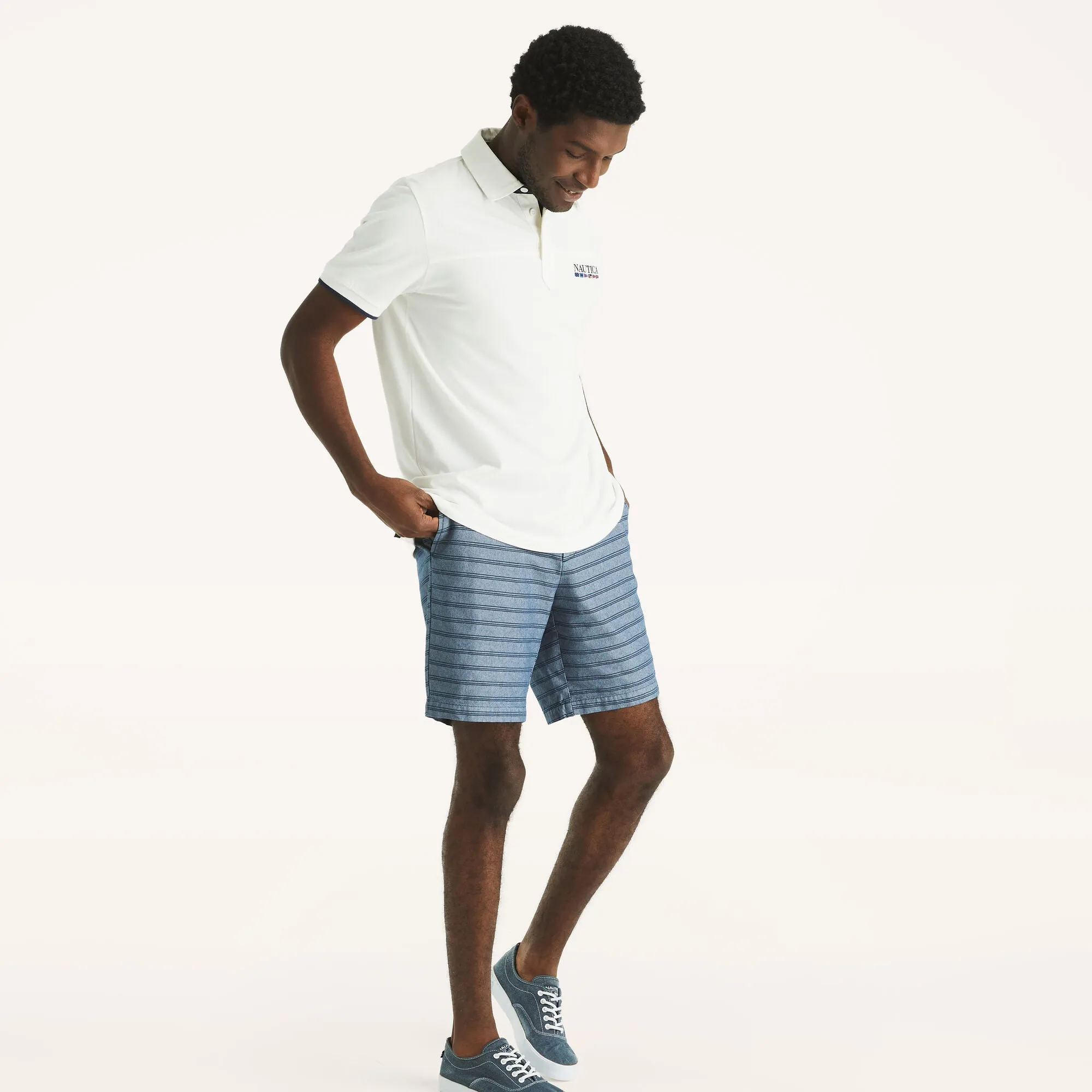 Nautica Mens 8.5" Chambray Deck Short