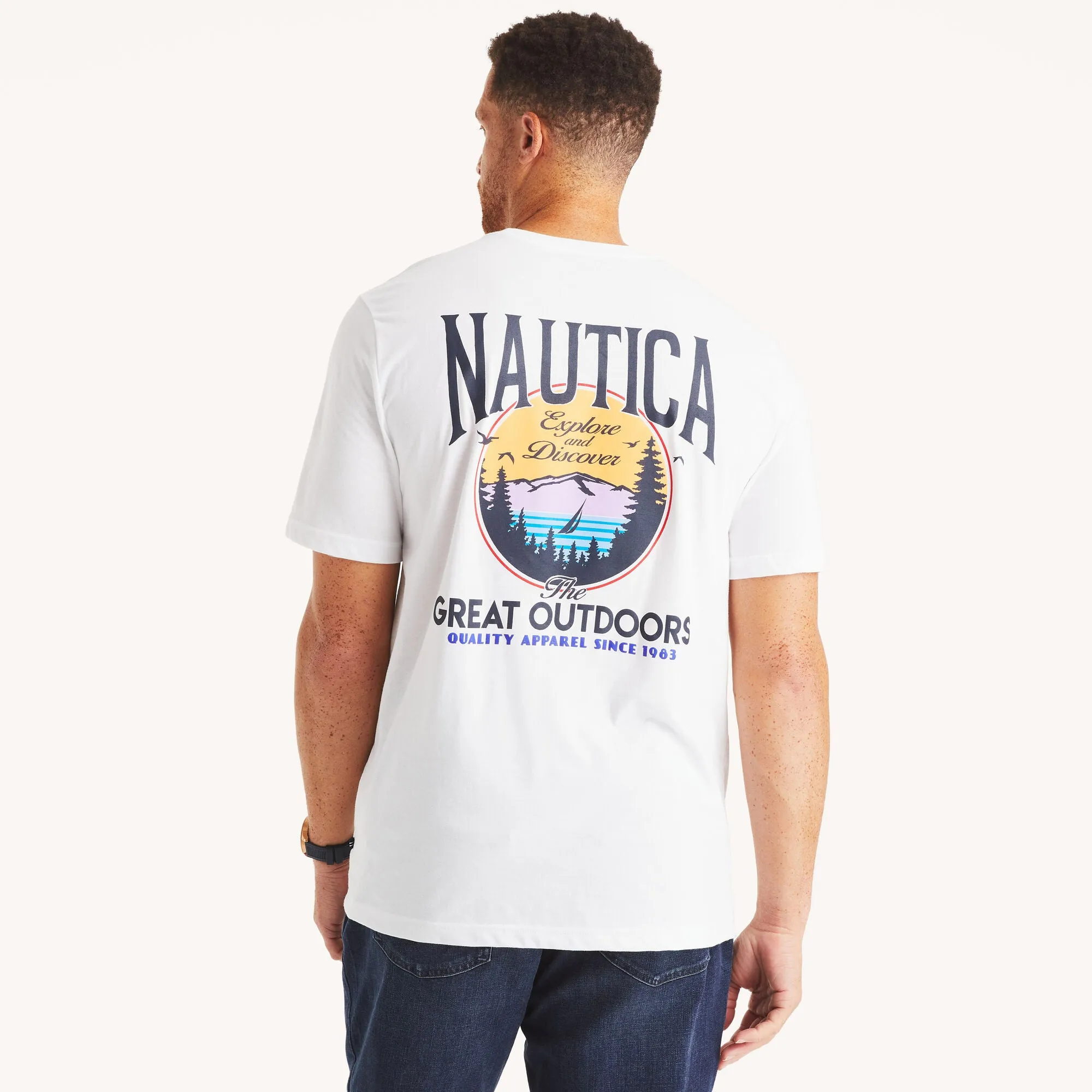 Nautica Mens Big & Tall Great Outdoors Graphic T-Shirt