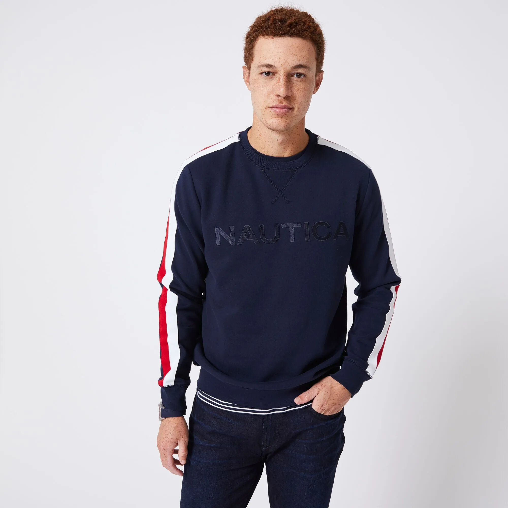 Nautica Mens Big & Tall Logo Fleece Sweatshirt