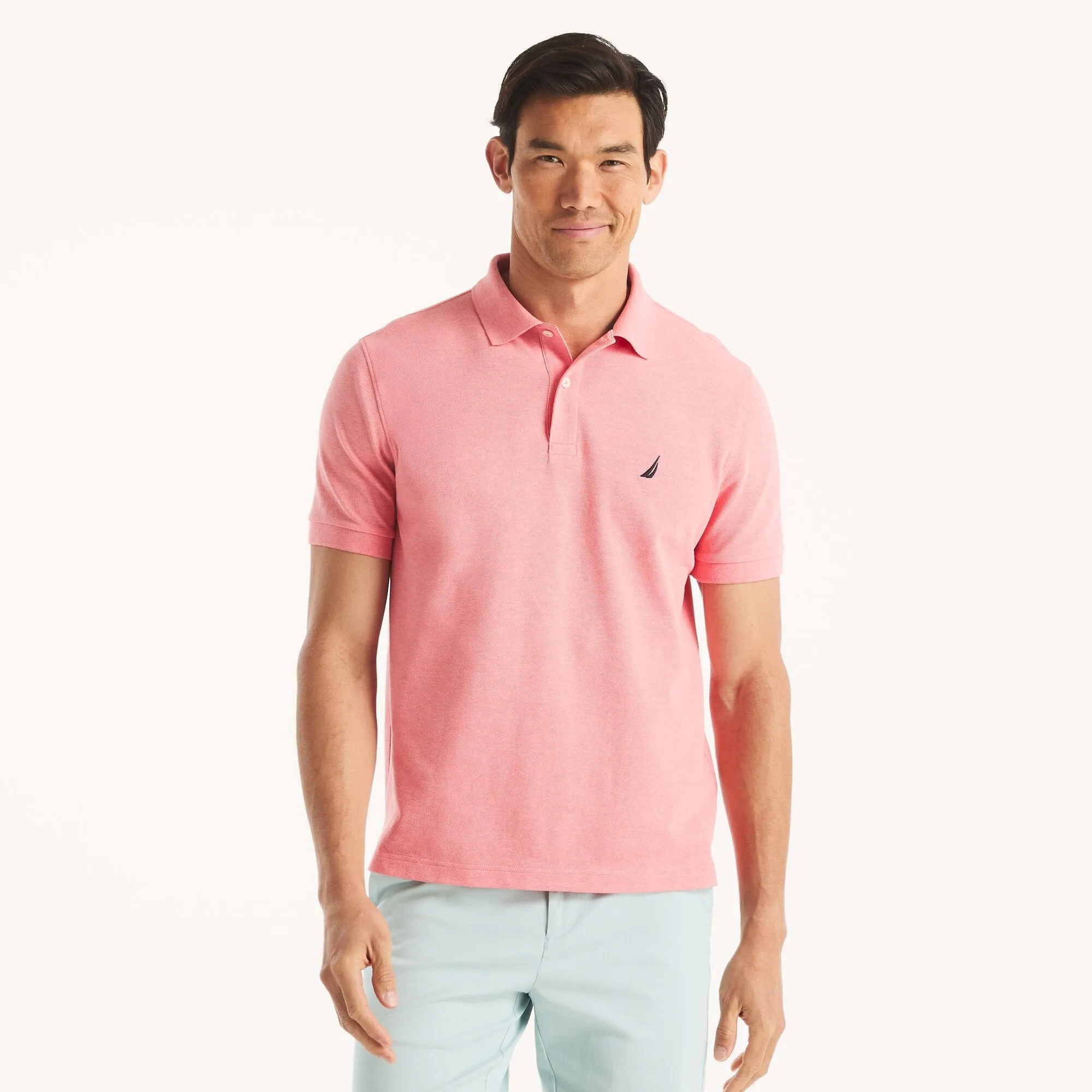 Nautica Mens Classic Fit Heather Deck Polo