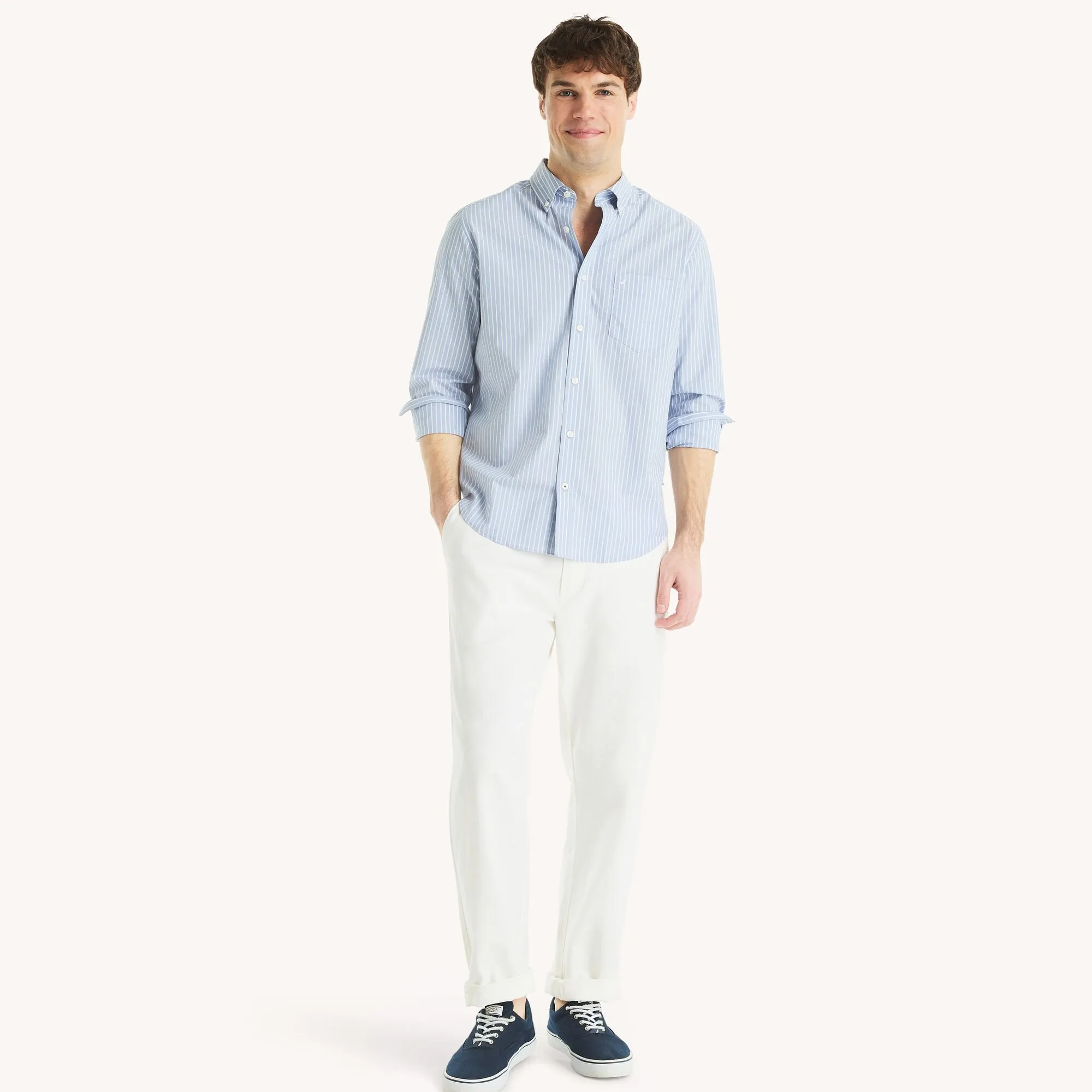 Nautica Mens Classic Fit Wrinkle-Resistant Plaid Shirt