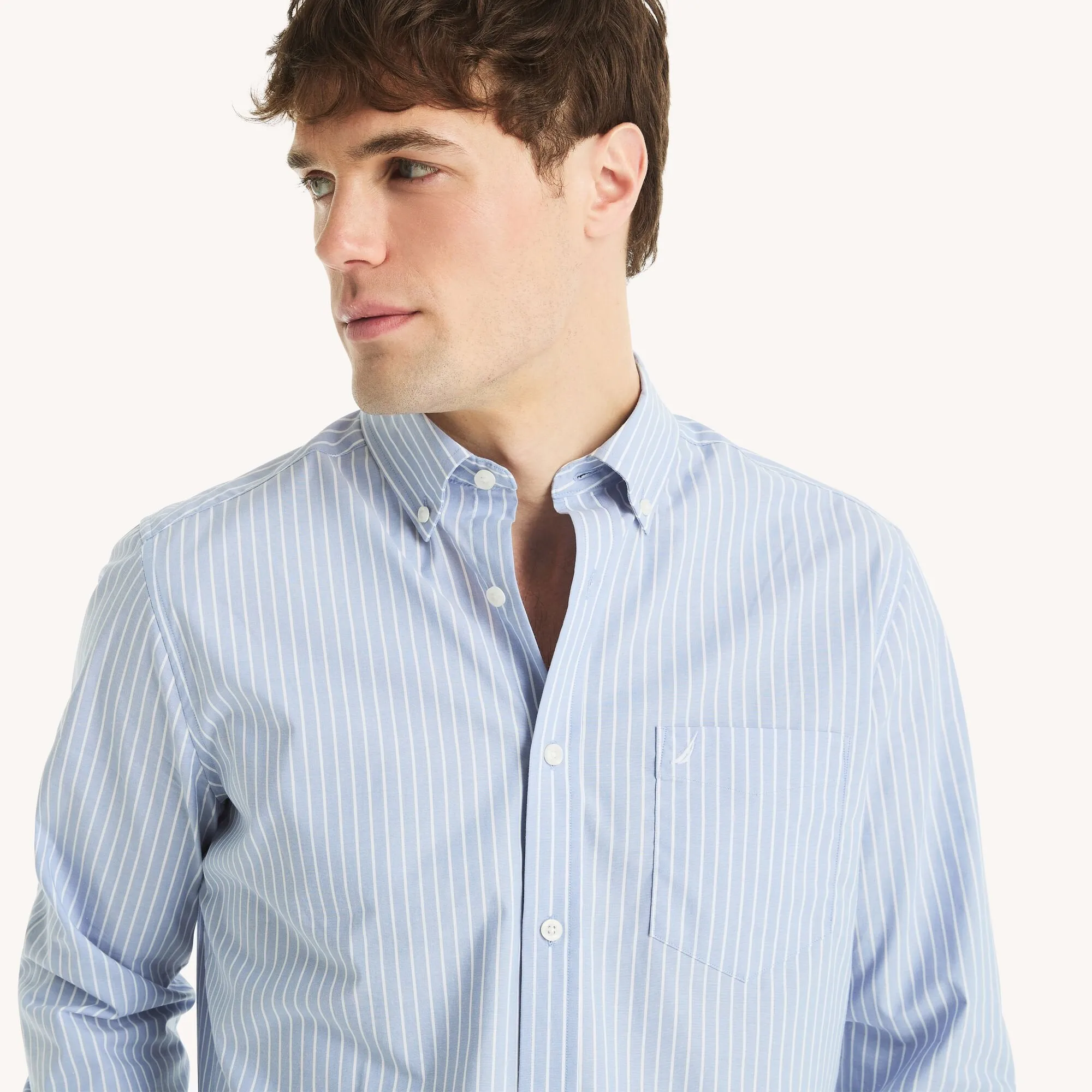Nautica Mens Classic Fit Wrinkle-Resistant Plaid Shirt